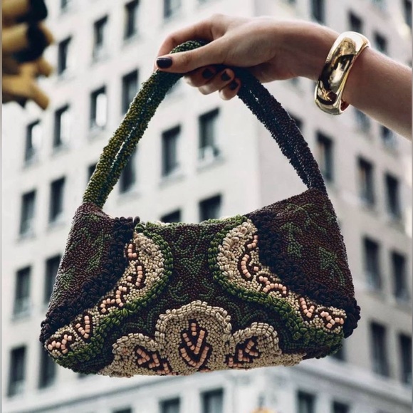 NWT Zara Woman Accessories Beaded BAG WITH EMBROIDERED DETAILS - Picture 2 of 10